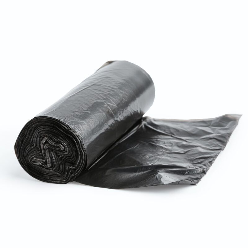 Garbage bags on white background